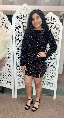 "Im so extra" Longsleeve sequin dress